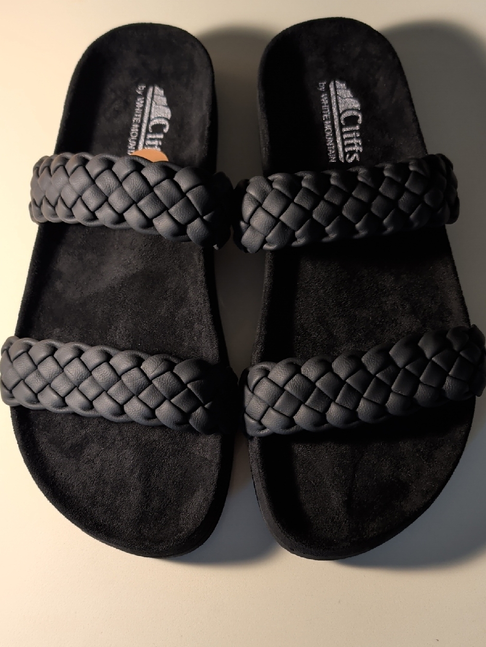 Cliffs Woman Braided Double-Strap Slide Sandals in Black Size 8 - Picture 2 of 8